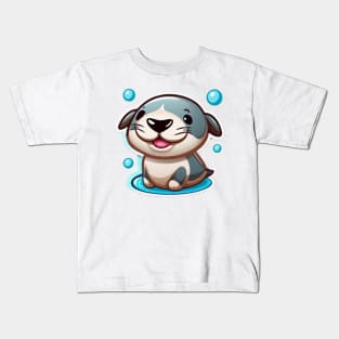 The playfulness of a cute seal pup playing with a ball. Kids T-Shirt